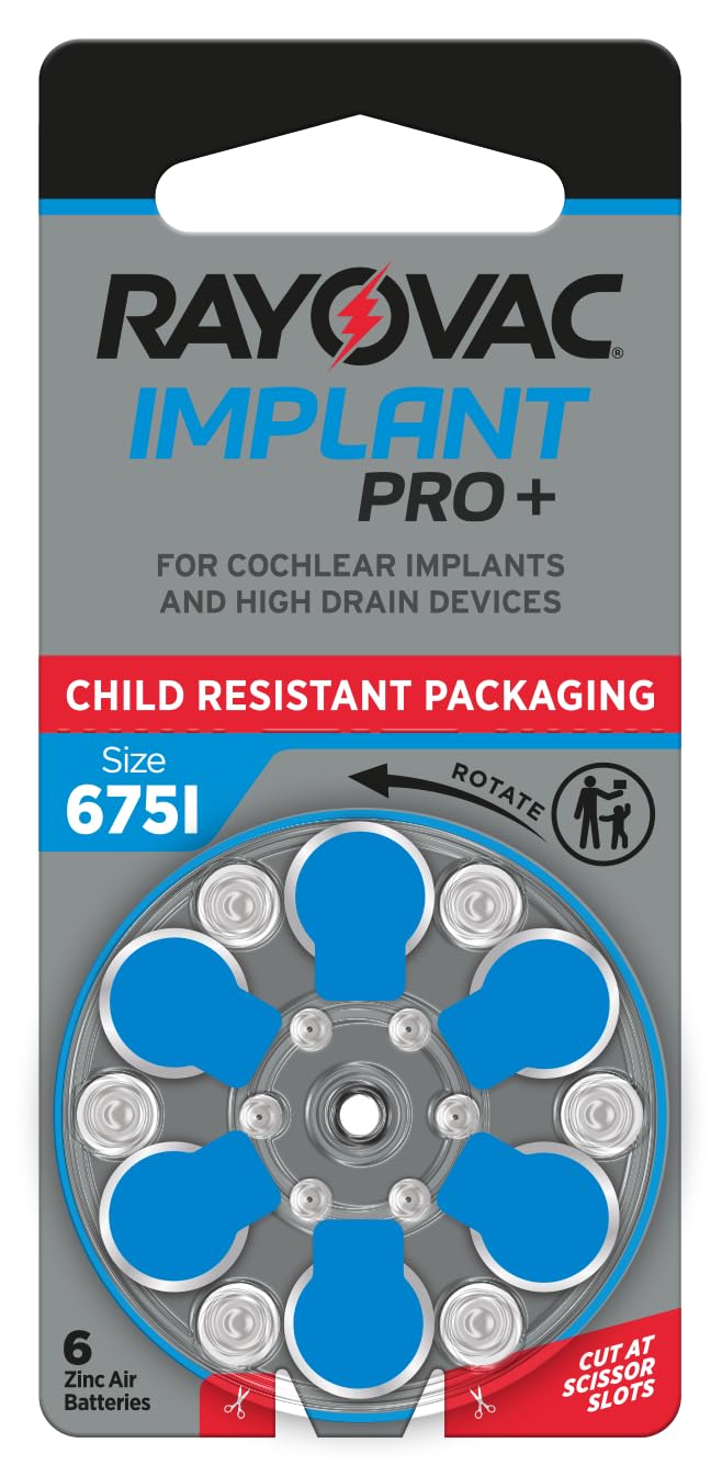 RAYOVAC® Lot de 6 piles pour implant cochléaire Taille 675