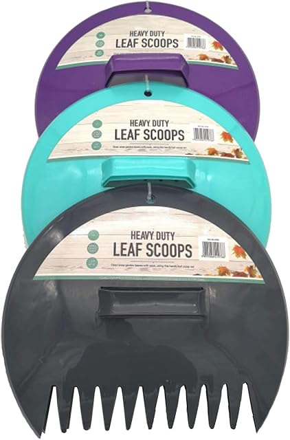 DIVCHI Garden Yard Leaf Scoops, Leaf Collector Grabs Grass Grabbers Leaves Pick Up Hand Rakes for Garden Leaf Rubbish Collect Grass Lawn Cuttings Black,Blue & Purple Random Colour