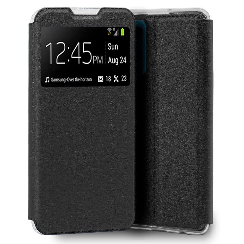 Cool Flip Cover Case for OPPO Find X3 Lite Plain Black, Black/White