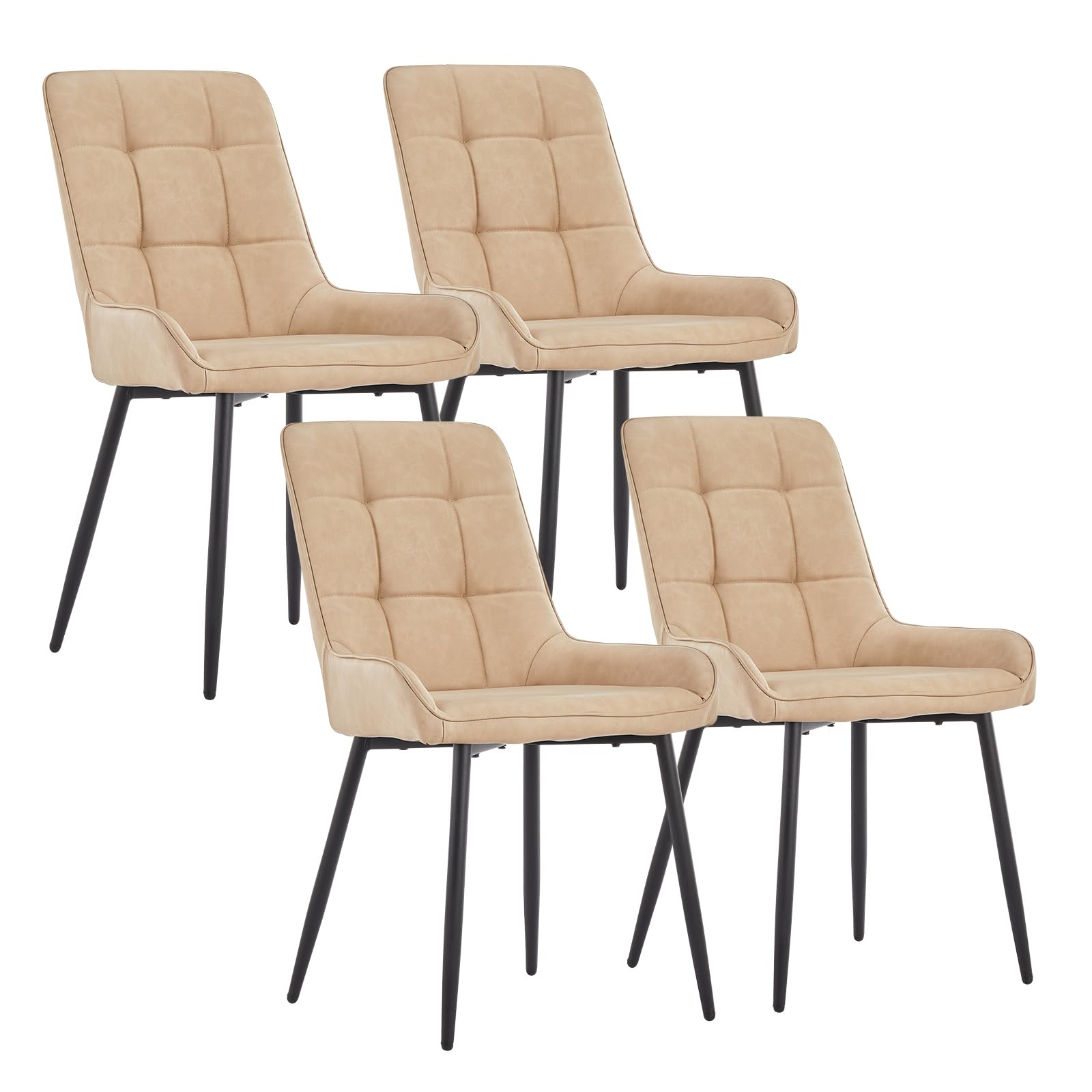 Ya-Home Eetkamerstoelen set van 2 moderne chenille comfortabele