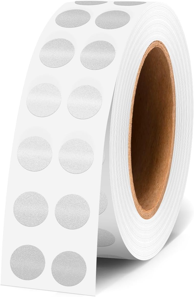 1000 PCS 1/4" Silver Dot Stickers,Small Round Colored Coding Labels for Classroom, Office