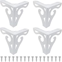 Piutouyar 4 Inch Hollow Out Furniture Legs Feet Set of 4, White