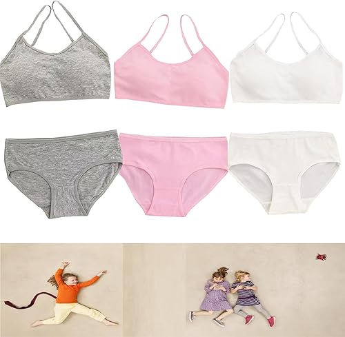 Miniatura 6 de Conjunto de ropa interior para niñas, sujetadores de entrenamiento para niñas con brasier de entrenamiento para niñas hipster, conjunto de bralette