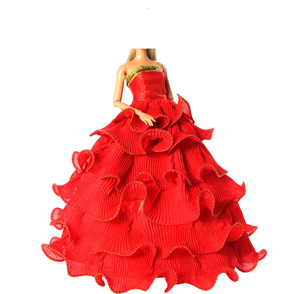 Barwa Red Gown Dress with Hat Princess 