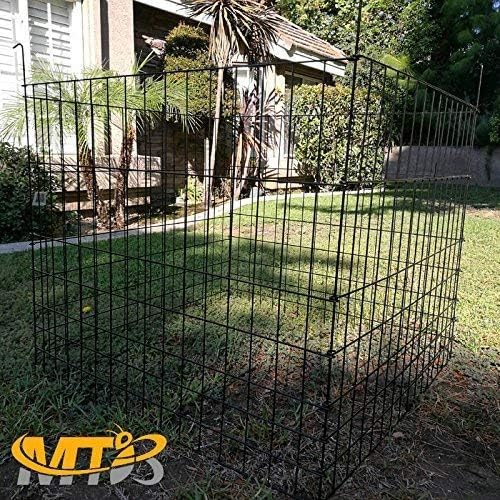 Miniatura 7 de Cubo de compostaje de alambre de jardín 36x36x30 pulgadas, negro, cercado de cama de jardín