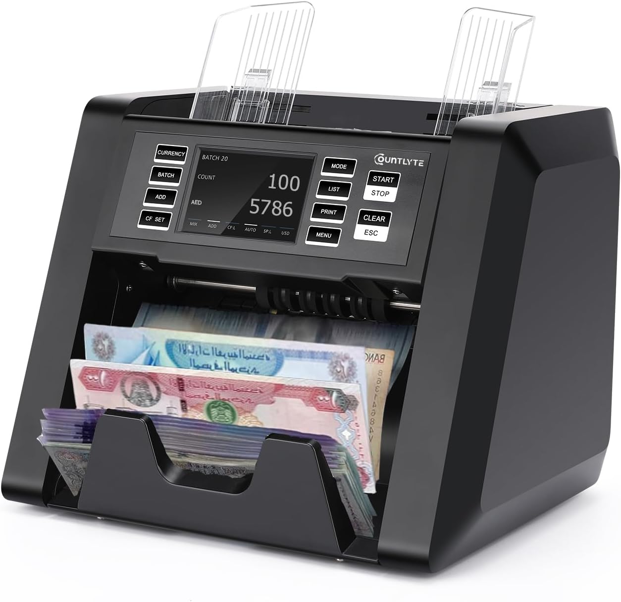 N70-AE Mixed Denomination Note Counter Machine, Value Counting, CIS/UV/MG/IR Counterfeit Detection, Support Serial Number Record, Printer Enabled, Money Counting Machine