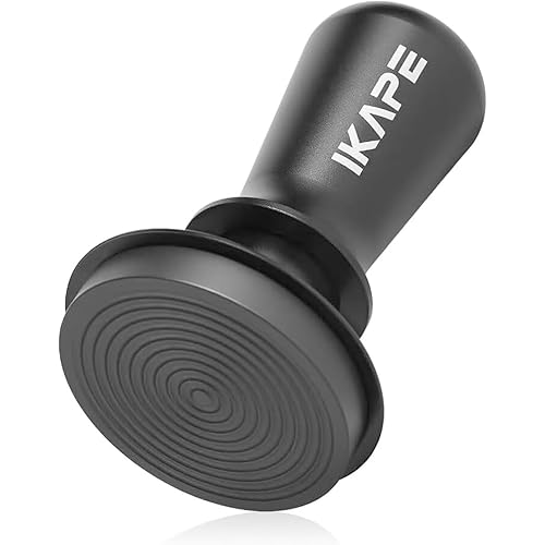 IKAPE 53.3mm Espresso Tamper, Spring-loaded Calibrated Tamper with Titanium Ripple Plating Base, Compatible with 54mm Breville Espresso Bottomless Portafilter