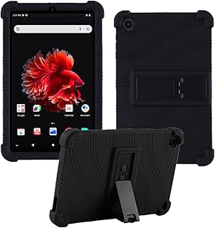 Case for ALLDOCUBE iPlay 50 Mini Tablet, Kids Friendly Soft Silicone Adjustable Stand Cover for iPlay 50 Mini Pro Tablet 8.4 inch (Black)