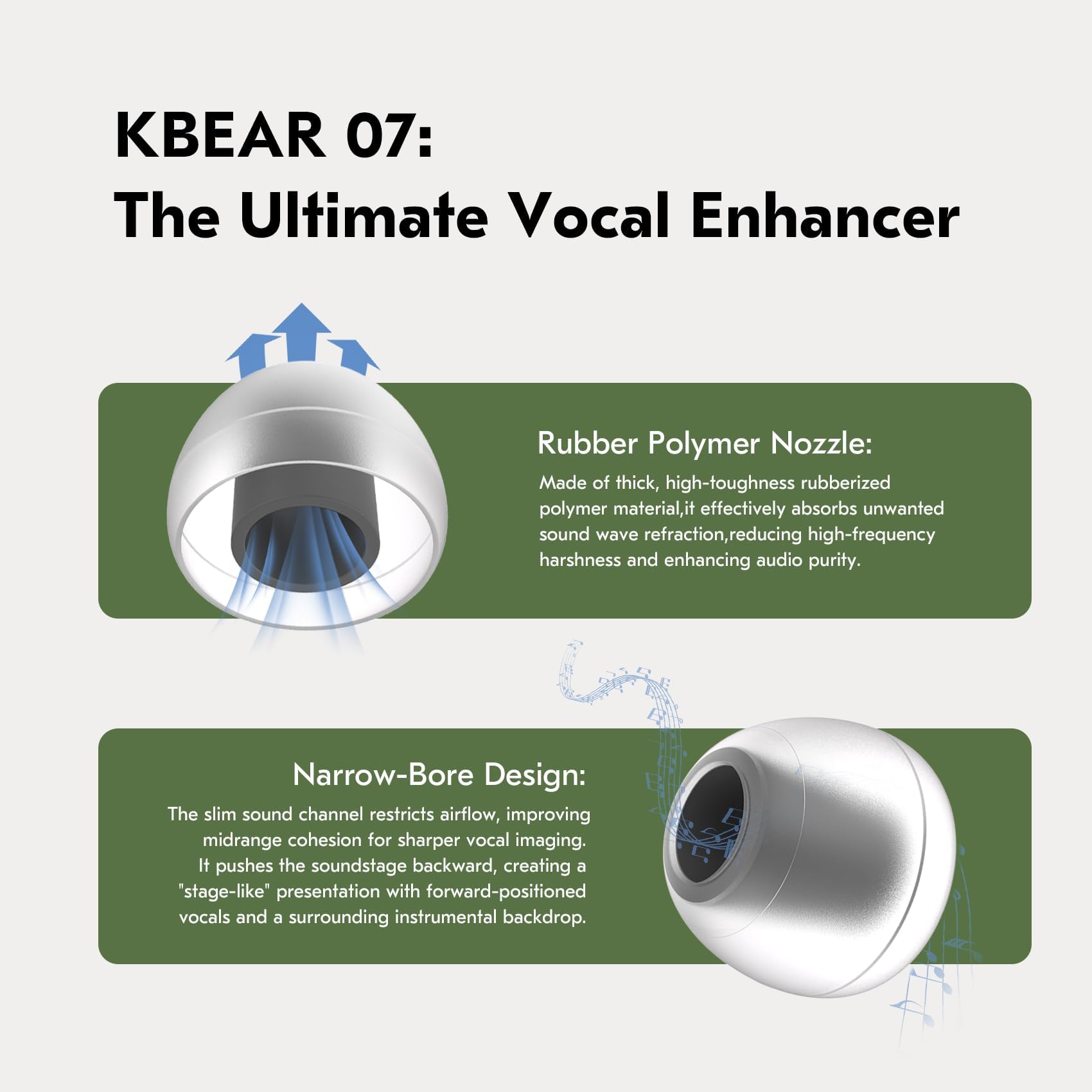 Tappi Auricolari In Silicone Tangzu Tang Sancai | 3 Paia S/M/L | Wide Bore Per Migliore Qualità Audio