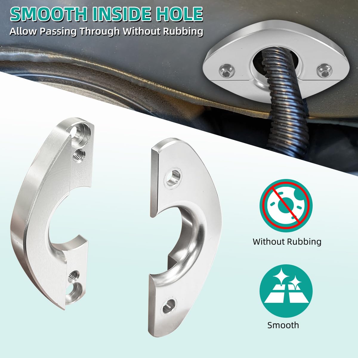MOTOQUEEN Firewall Grommet 1.25" Aluminum Firewall Pass Through for Wiring Harness- Eliminates