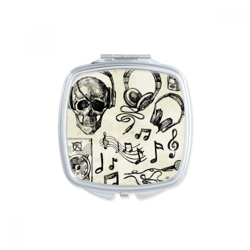 Miroir de poche fait main motif sax musique classique avec finitions durables et couleurs riches