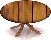 Vista 25 de Mantel redondo ajustable con patrón de chocolate, borde elástico, adecuado para catering y cocina, se puede limpiar para mesas redondas de 14 a 16