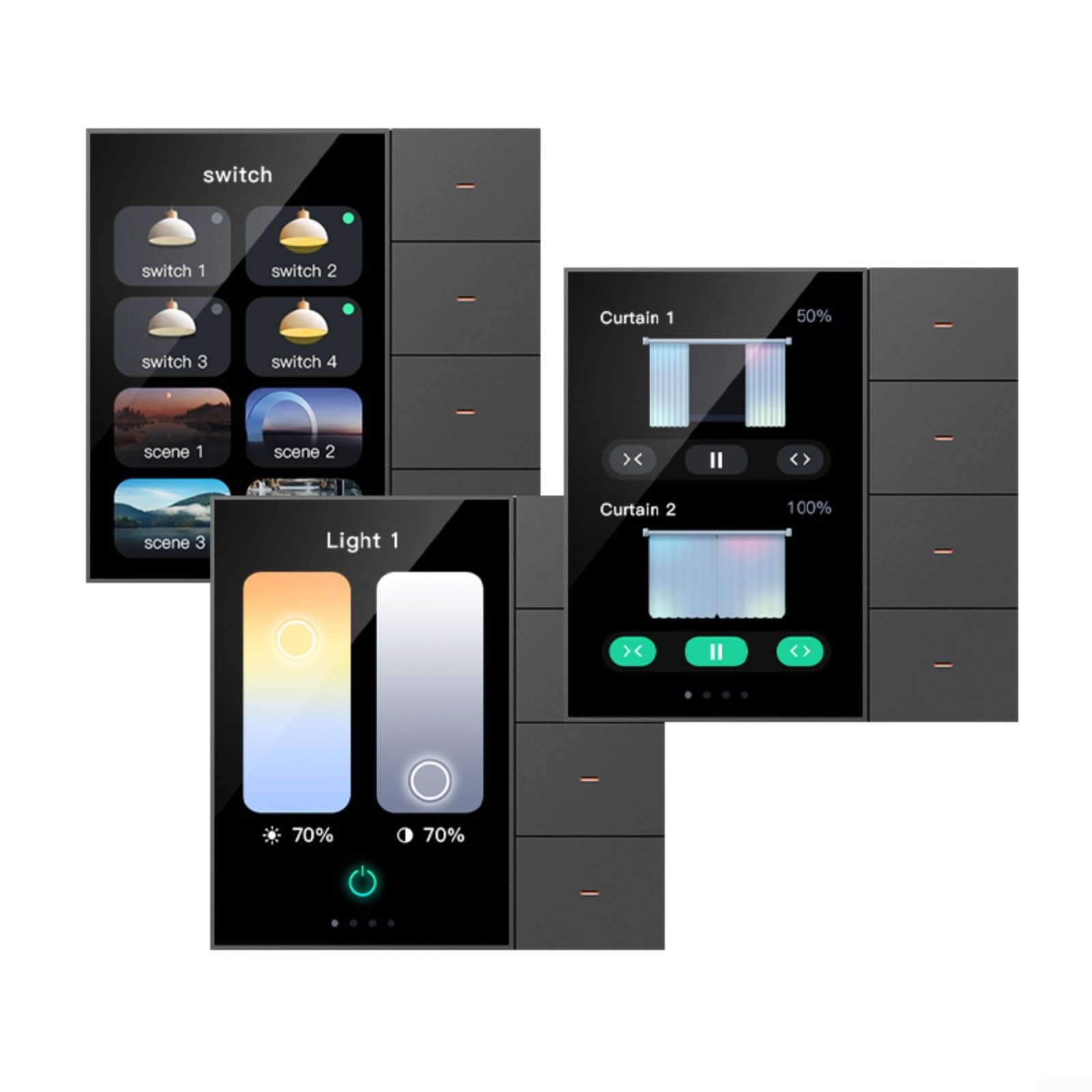 Per Tuya Per Zigbee Per Pannello Parete Intelligente 35 Pollici Touch Switch 4 Gruppo 8 Scene Controller Luce Dimmer Domotica Hub Offline Controllo (Nero)