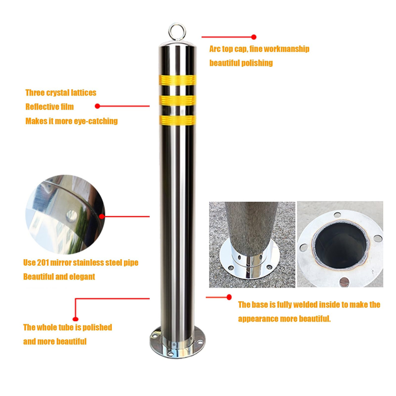 Postes de control tráfico con cinta reflectante(80CM 1pcs)
