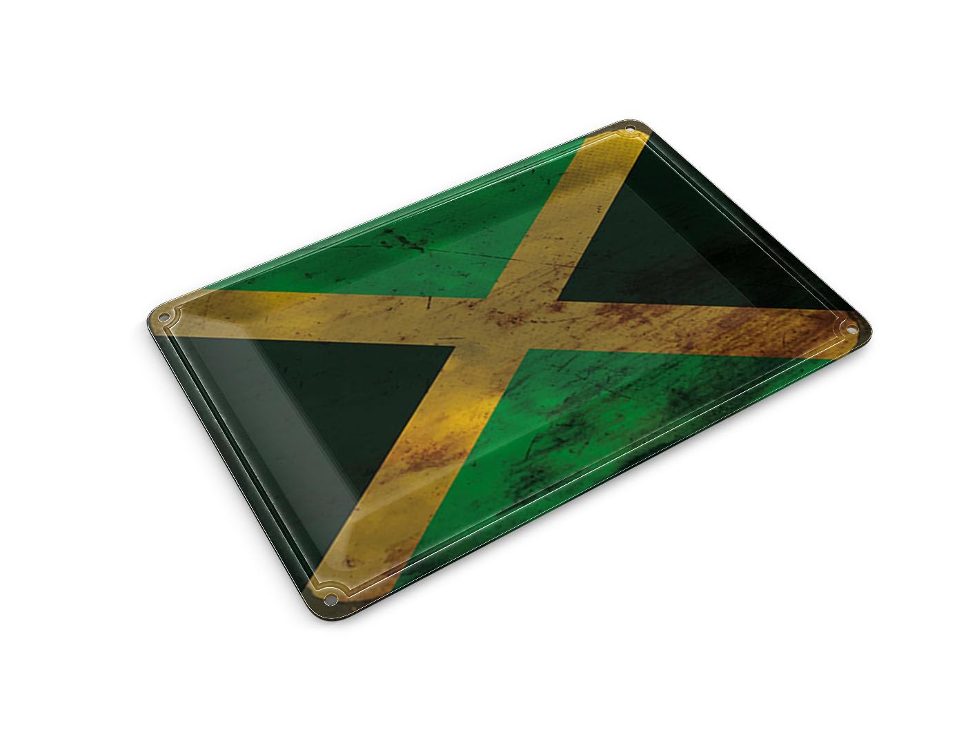 Femer Tin Postcard Jamaica Flag 14 x 10 cm Flag of Jamaica Rust Decorative Sign