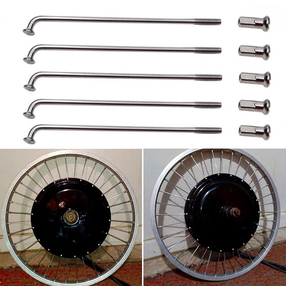 Szprychy rowerowe, Szprychy do rowerów elektrycznych 10G, srebrne, ze stali węglowej, średnica 3,0 mm, motocykli, z 12 szprychami 45-220(215mm)