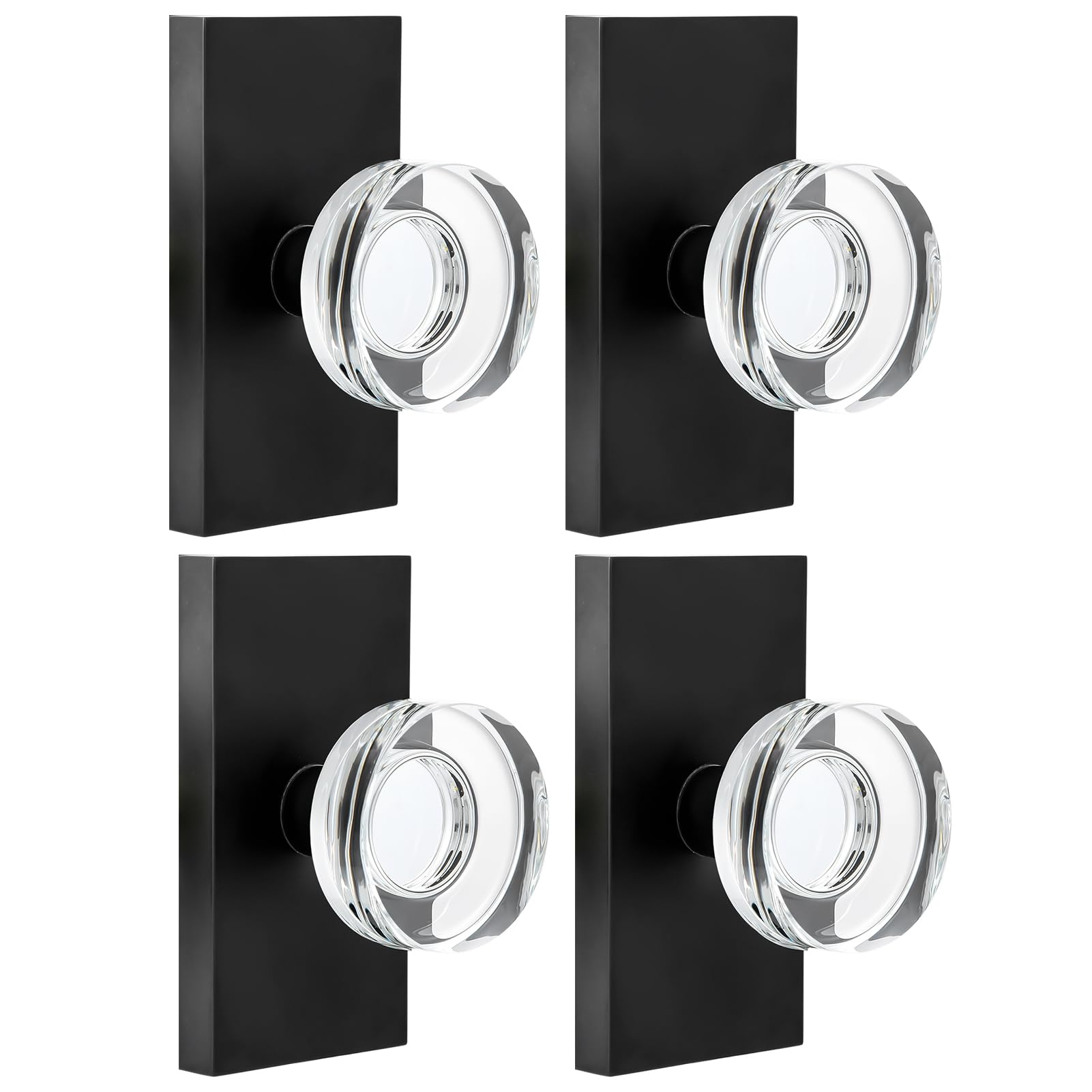 Black Glass Door Knobs with Lock - Privacy & Style -10