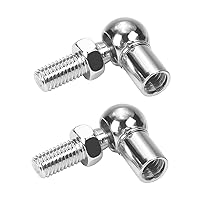 Vista 4 de Heyiarbeit Rodamiento de bolas de extremo de varilla con perno, rosca hembra M8 0.315 in mango redondo diámetro A3 tono plateado