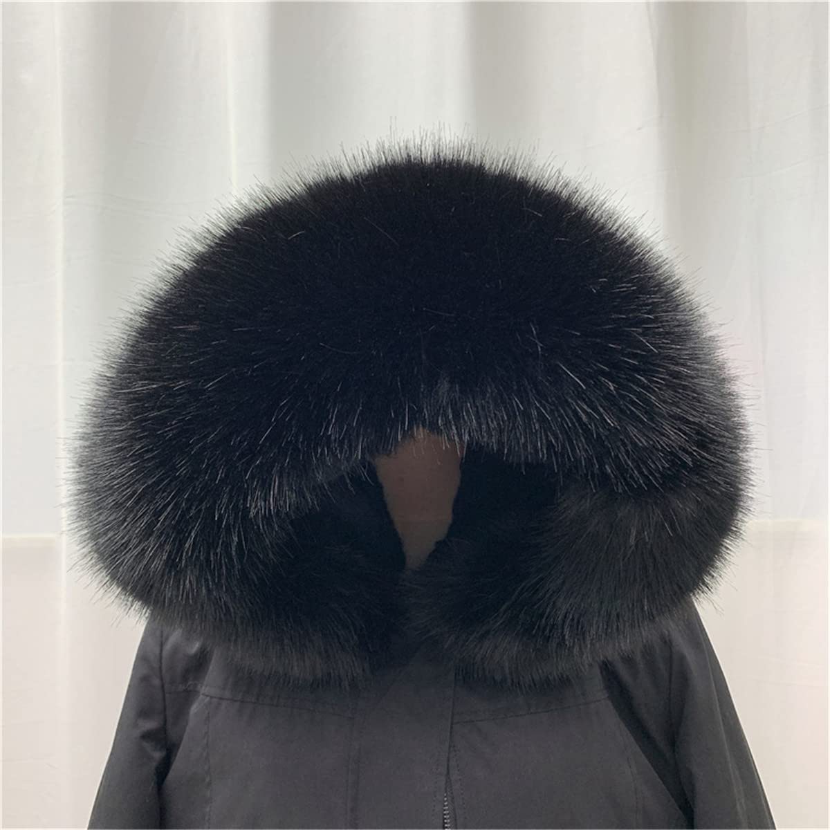 FYJDI Faux Fur Trim for Hood Replacement Detachable Fur Hood Trim