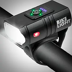 Farol para Bike 2 LEDs T6 Potente Recarregável USB – Lanterna Dianteira Resistente à Água com Indicador e Múltiplos Modos
