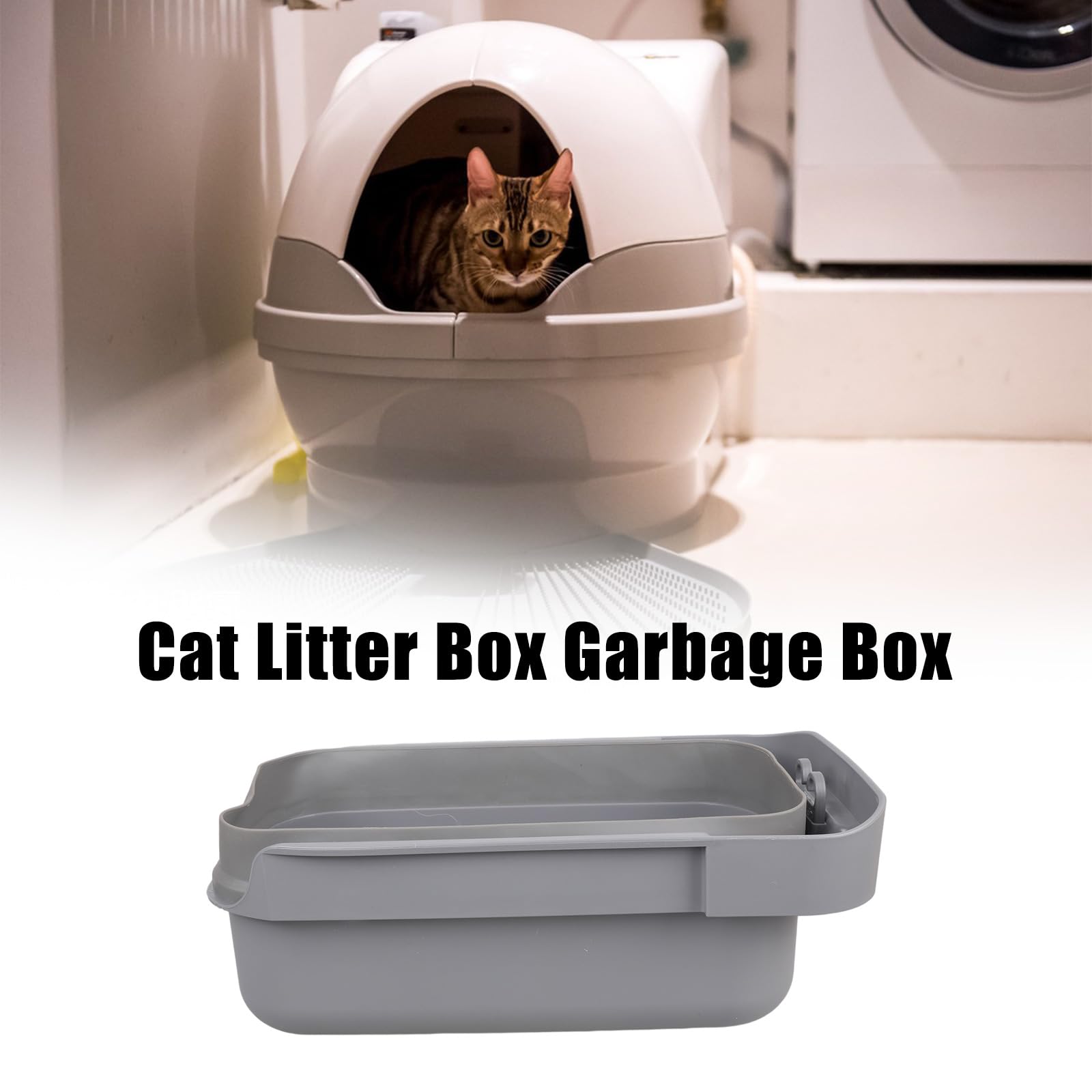 Pieza de repuesto automática para caja de arena para gatos con barrera, rastrillos opcionales para accesorios eficientes de caja de arena