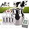 14L Rechargeable Electric Cow Milking Machine, 4 Milk Cup Pulsation Cattle Milker with Stainless Steel Bucket, Silicone Tube,
