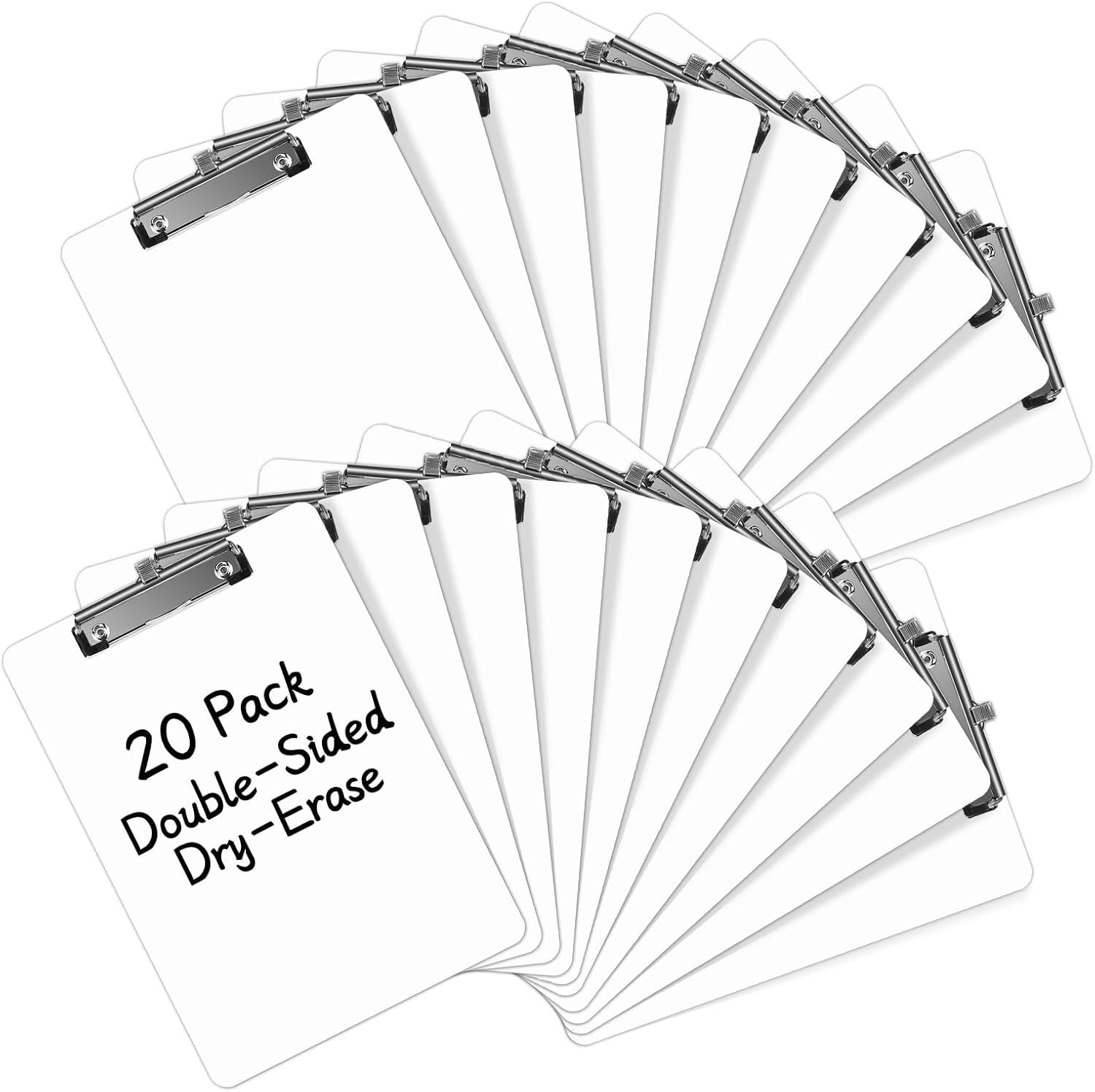 Dry Erase Clipboard with Pen Holder, 8.5 x 11 Double-Sided White Boards for Classroom, Teacher, Students, Kid. Size 9 x 12.5 in, School & Home Supply(Pack of 20)