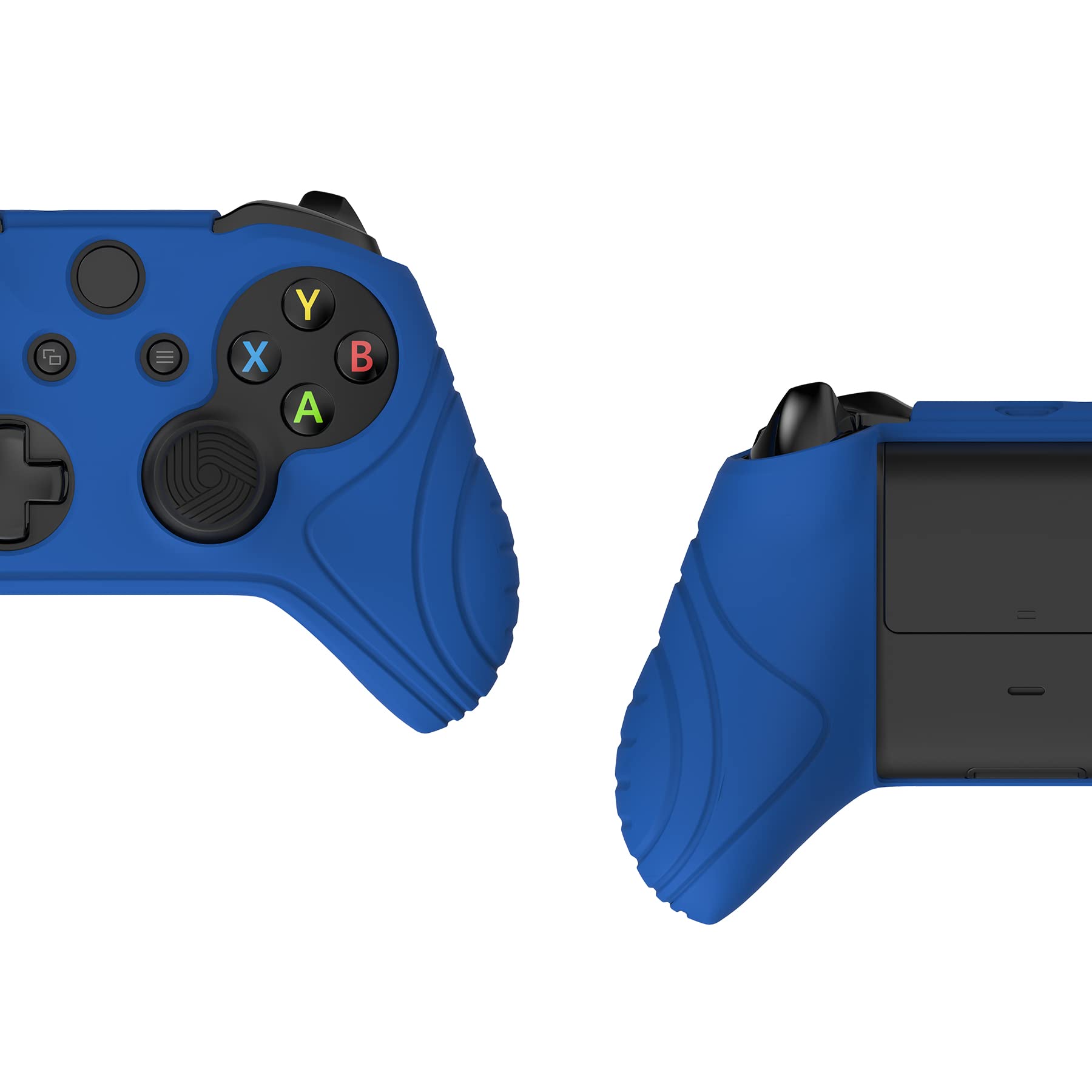 PlayVital Cover Custodia per Xbox One S X Controller Joystick Skin Protettiva Silicone Gomma Antiscivolo con Gommini Coprilevette Analogiche-Samurai Edizione(Azzurro)