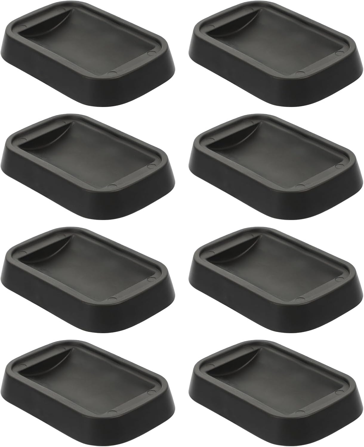 8pcs Furniture Caster Cups and Bed Stoppers Solid Silicone Anti-Slip Wheel Pads Compatible with Most Furniture Wheels Protectors for Sofas Chairs Beds Black