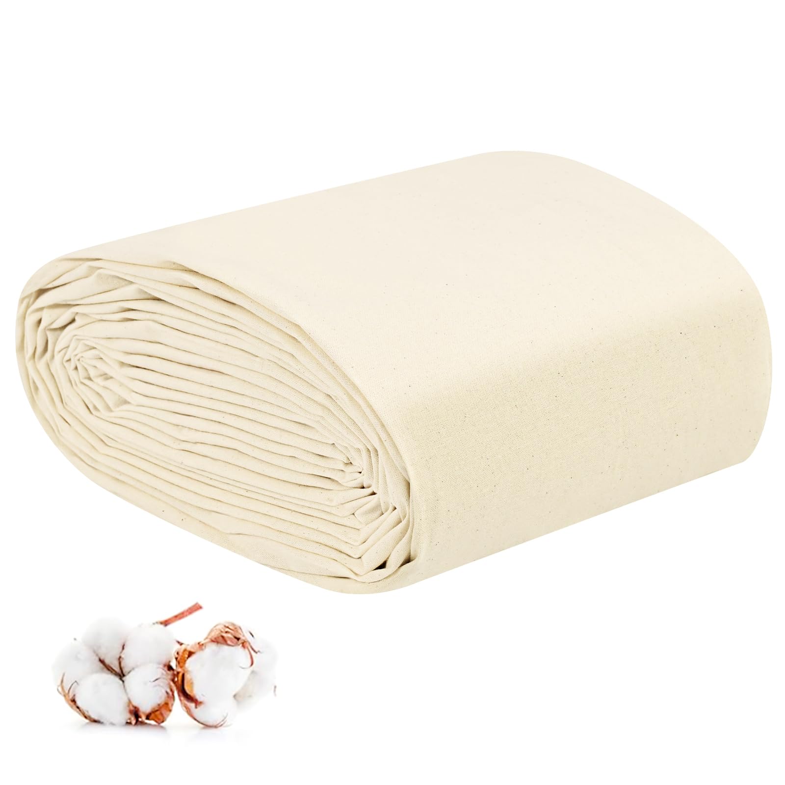 160 cm x 9,1 m, leichte Musselin-Stoffe, 100 % Baumwolle, natürlicher, ungebleichter Stoff, Drapierstoffe, Leinenstoff für Nähmaterial, Kleidung, Stickerei, Bastelmaterial