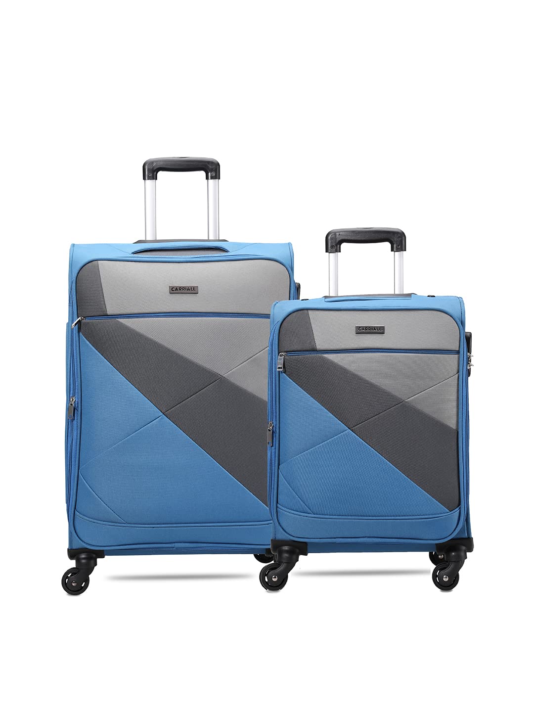 carriall Vista Blue Polyester Luggage Bag for Travel Set of 2 (Medium & Small) | Suitcase for Travel & Business | 4 Spinner Wheels, Anti Theft & Front Pockets | Travel Suitcase for Men & Women-picture-10