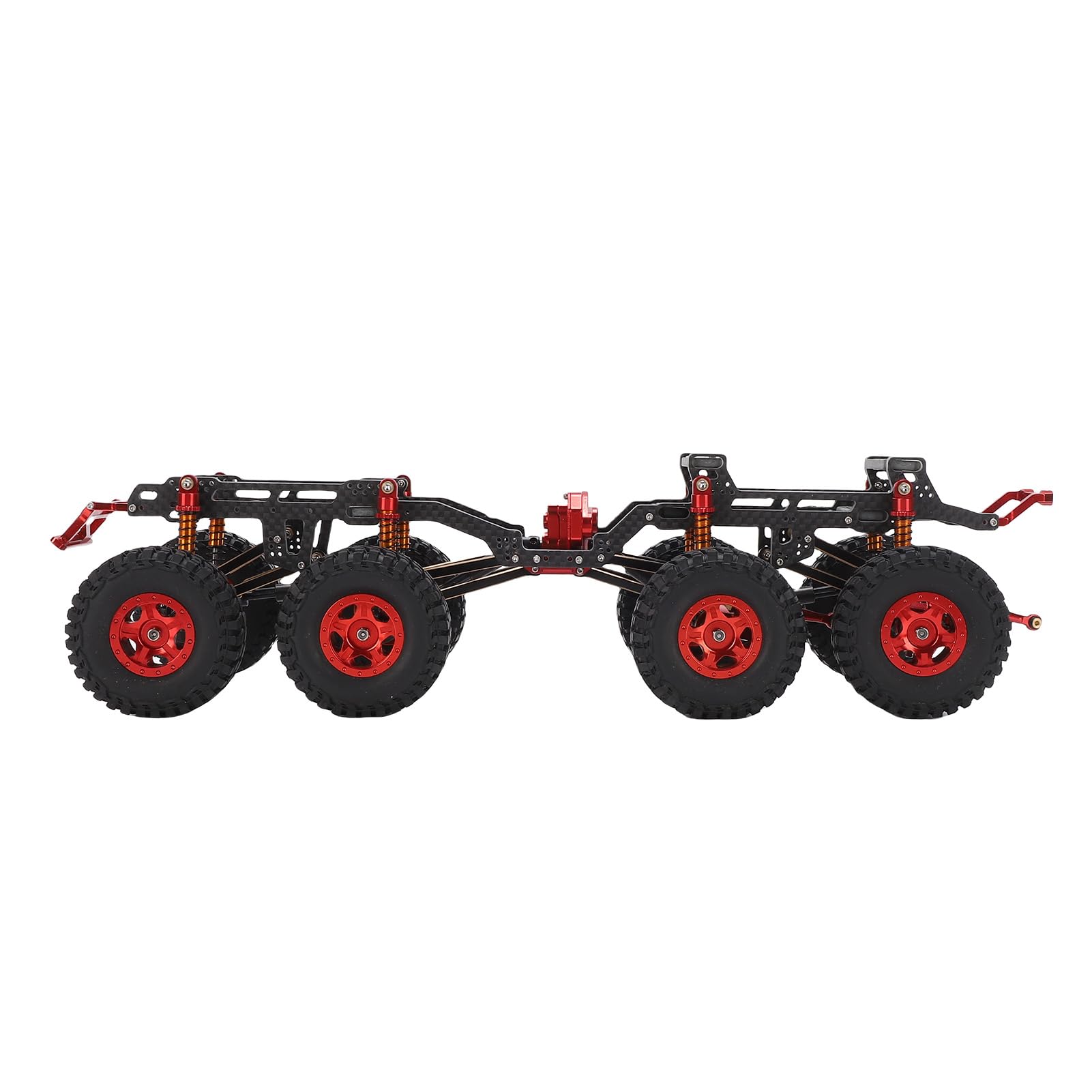 Gedourain Wymiana Ramy Podwozia RC z Włókna Węglowego o Niskiej Grawitacji środkowej do Samochodu Axial SCX24 8x8 RC do Profesjonalnej Modyfikacji (Czarny Czerwony)