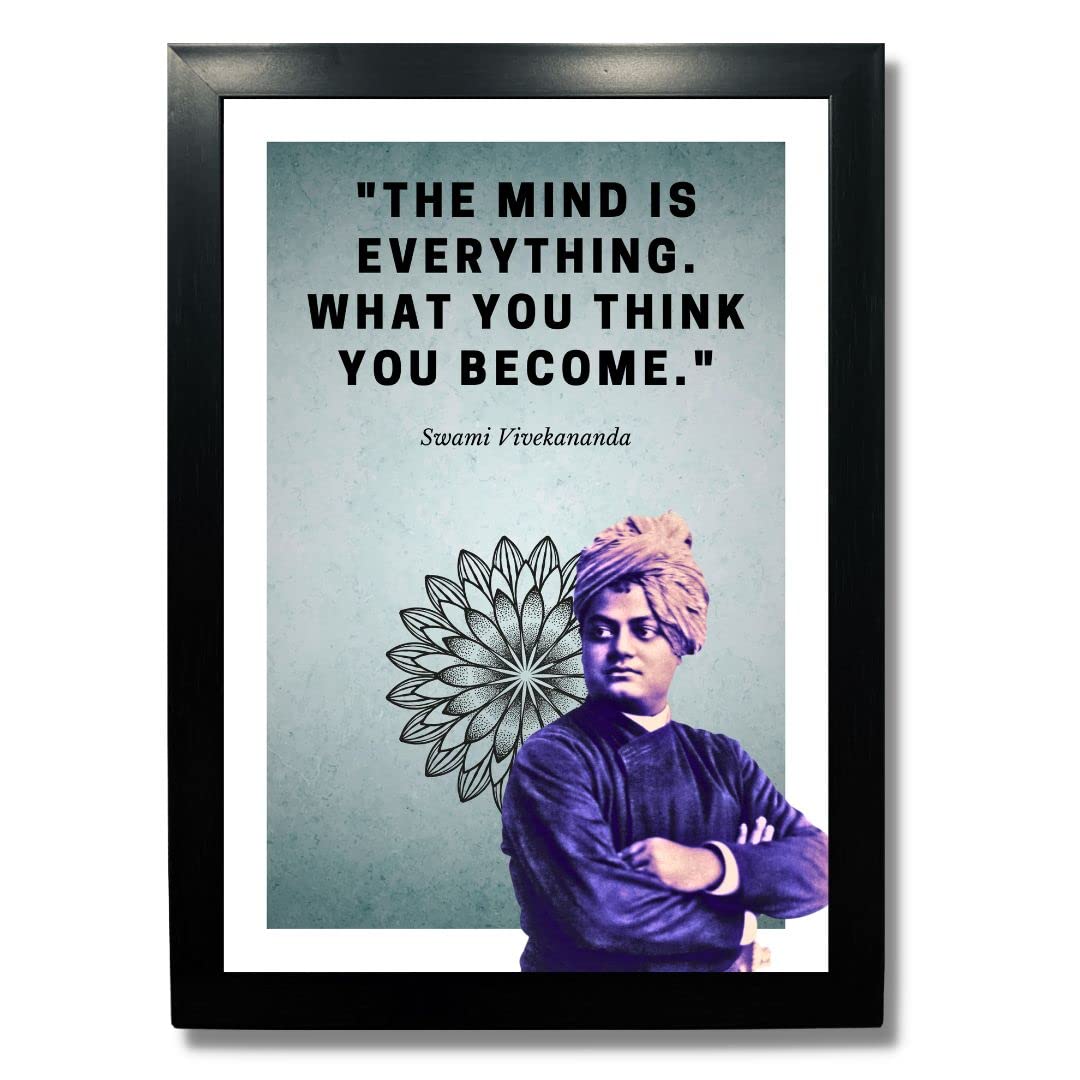 Kagaz Kala - Swami Vivekananda Wall Photo Frames for Home Living Room Study Room - Motivational Quotes Wall Frames and Paintings (The mind is everything) (B0C34BPPPF) Amazon Price History, Amazon Price Tracker