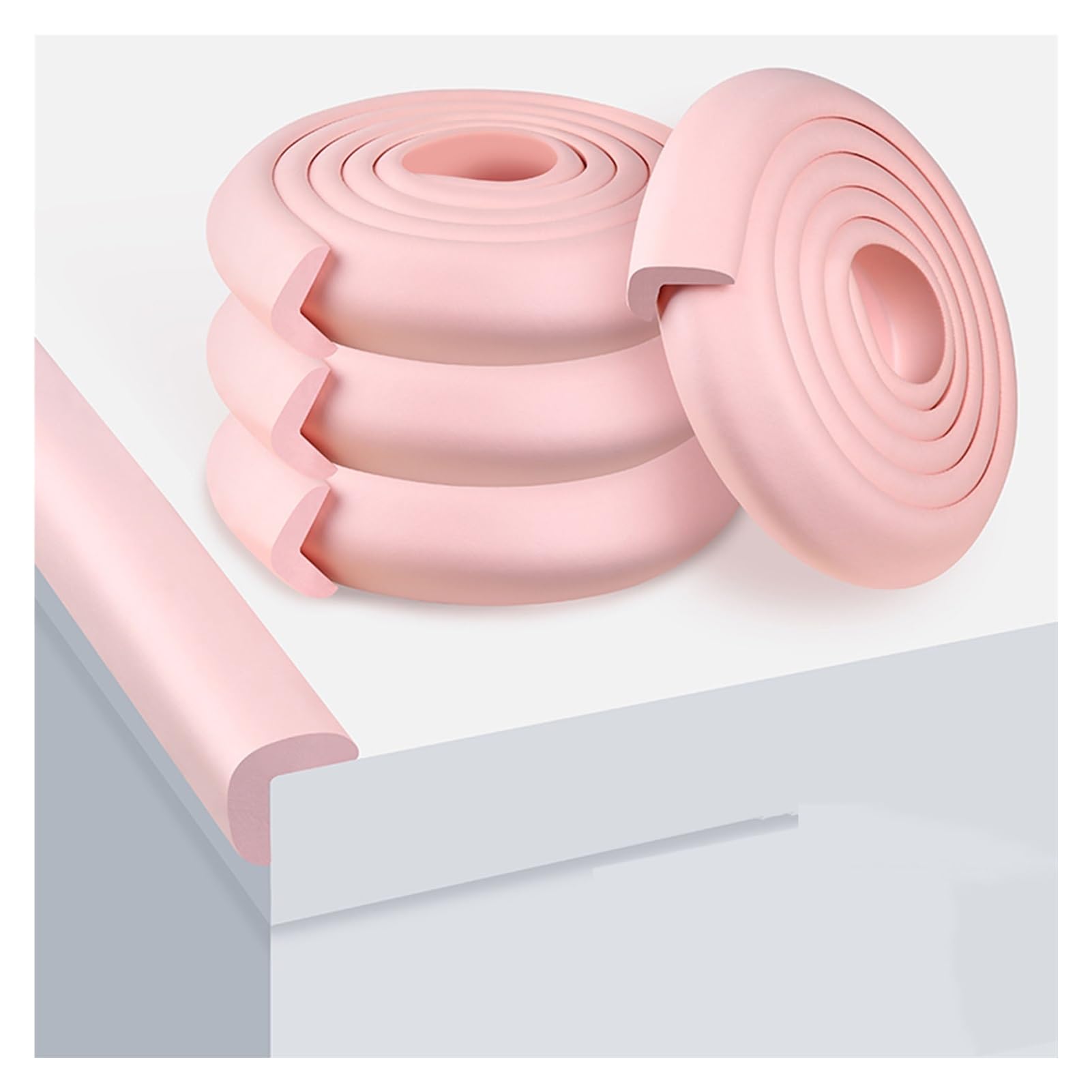 Protezione for bordi e angoli in schiuma, imbottitura morbida multifunzionale for paraurti for mobili caminetto(Pink,200cm2pcs)