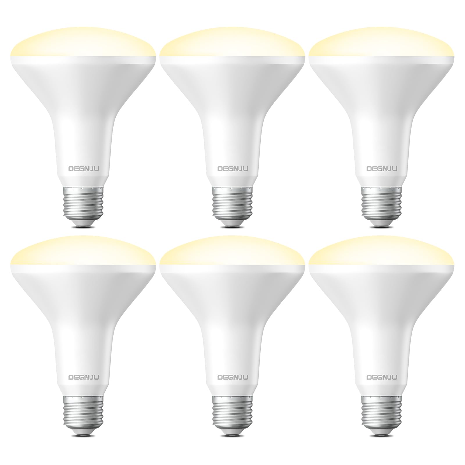 6 Pack BR30 LED Recessed Light Bulb, Dimmable Indoor Flood Light Bulbs CRI80 7W Equivalent 65W 2700K Soft White 650 Lumens, 15000 Lifetime Hours E26 Base LED Can Light Bulb, Flicker-FreeGlobal Recycled StandardGlobal Recycled StandardGlobal Recycled Standard