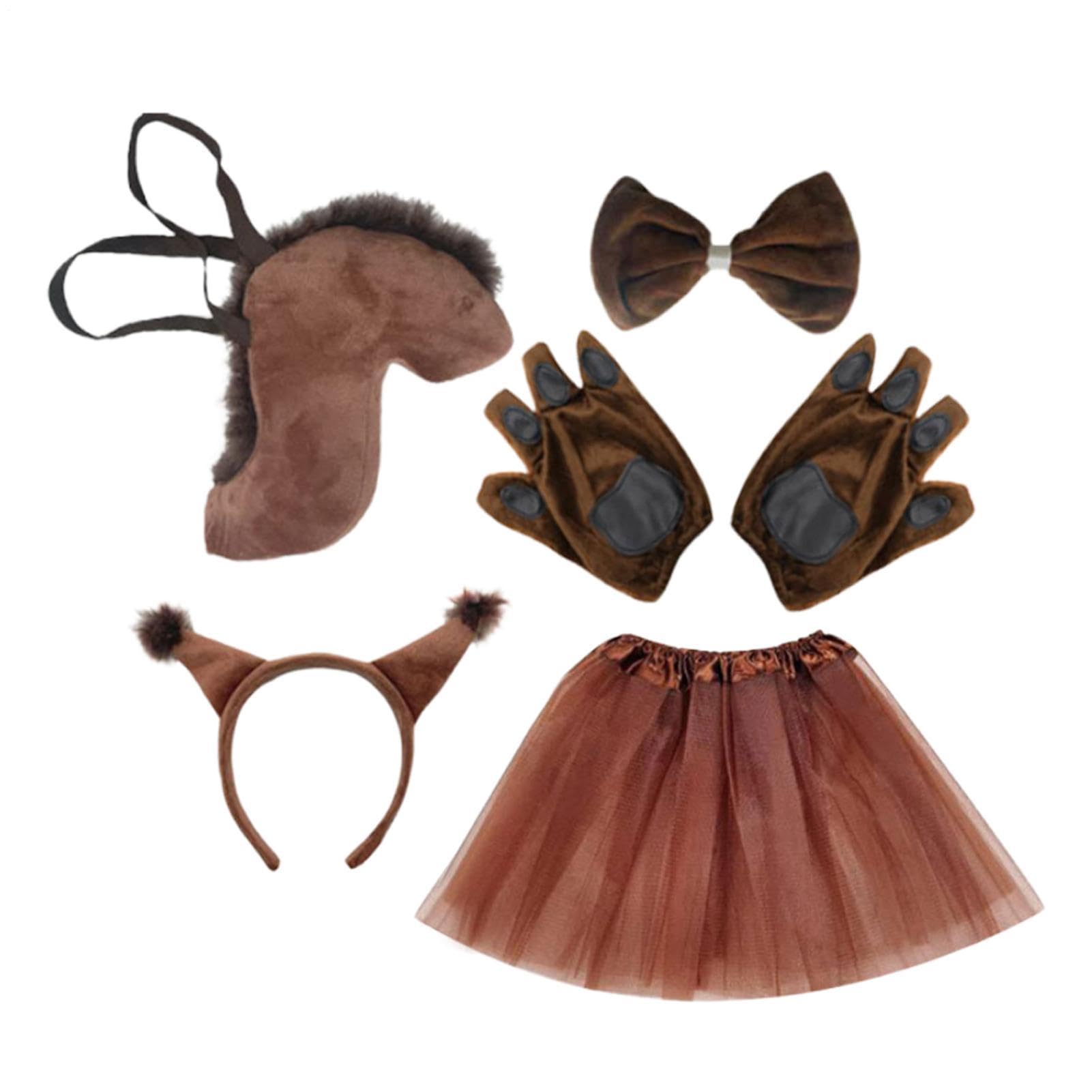 Squirrel Costume - Dress Up Set 31cm, Plush Headband, Soft Tail Accessory | Halloween Party Prop, Themed Event Wear For Girls School Plays Photoshoot Masquerade Celebration Festive Storybook Performan