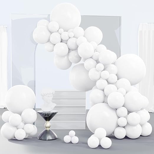 Product image for PartyWoo Burgundy Balloons 127 pcs and PartyWoo White Balloons 140 pcs - 2