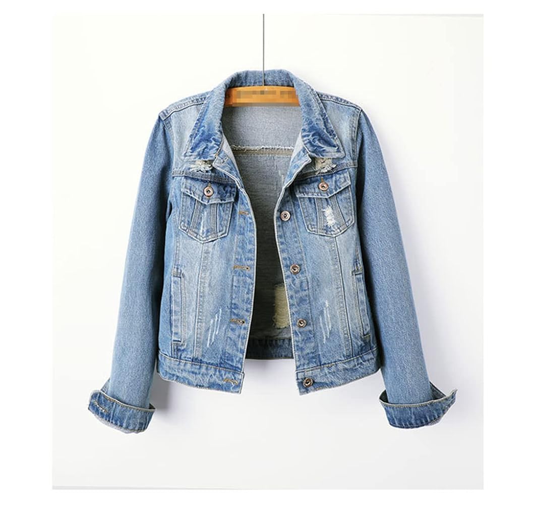 ジャケット・アウター OVER SIZE DENIM JACKET WITH CULOTTE CYLADY Oversized Denim Jacket for Women Embellished Stars