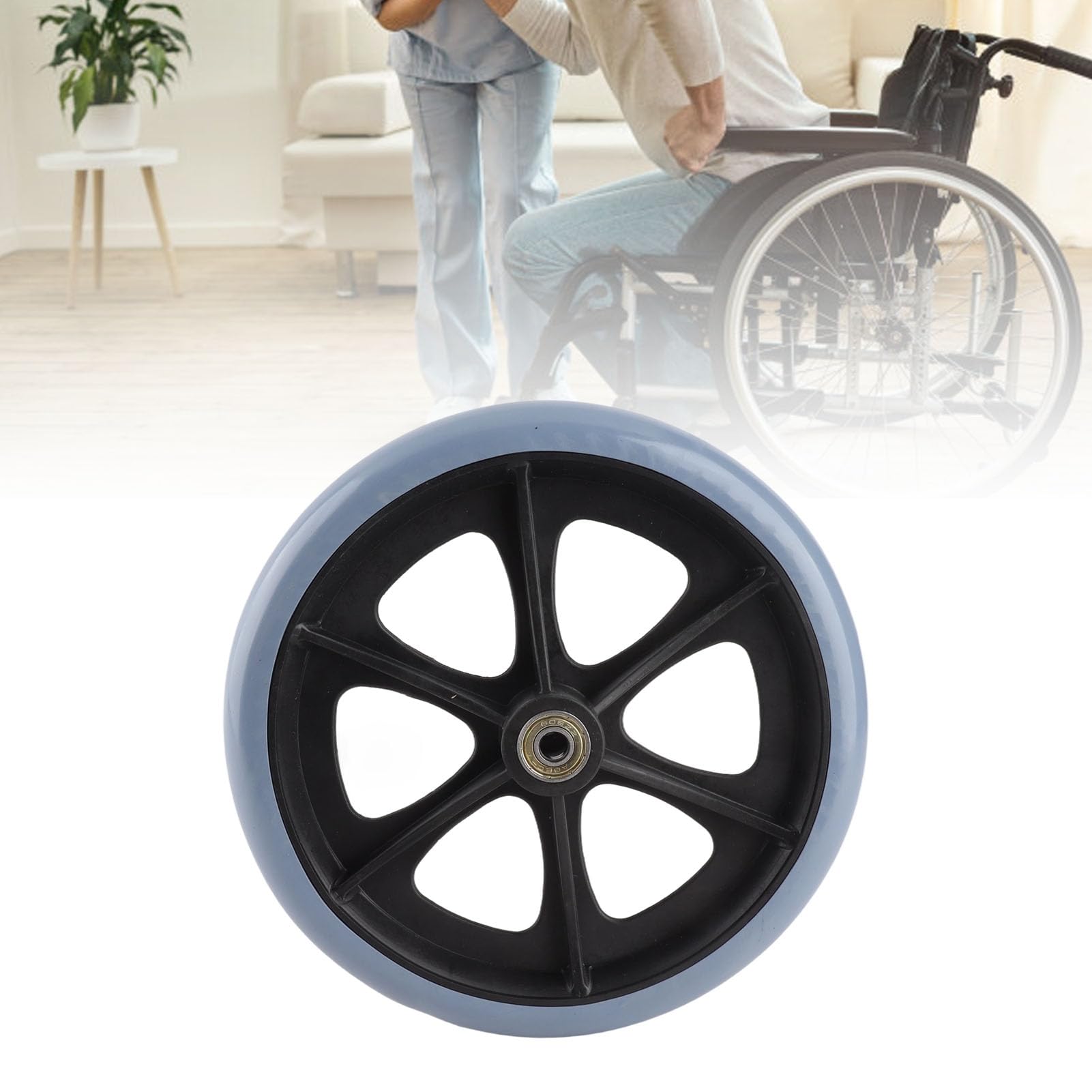 Ruedas delanteras para sillas de ruedas de 8 pulgadas para Silla de Ruedas Accesorio Ruedas de TPR Antideslizantes para Discapacitados Ruedas de Repuesto para Sillas de Ruedas, Andadores