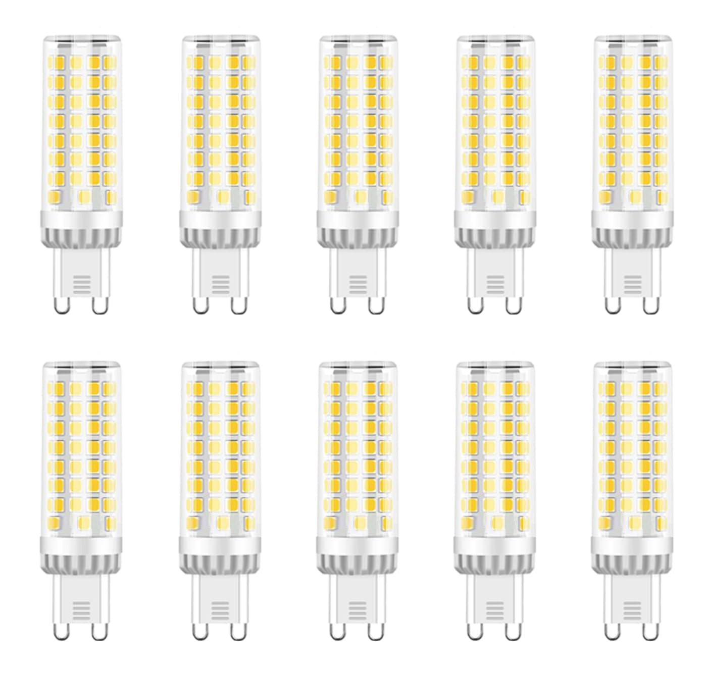 ZFQ G9 LED Bulb, Cool White 10W, G9 LED Light Bulbs 6000K, Equivalent 100W Halogen, Energy Saving Bulb, 1000LM, 360° Beam Angle, AC 220V-240V, No Flicker, Non-Dimmable, 10-Pack