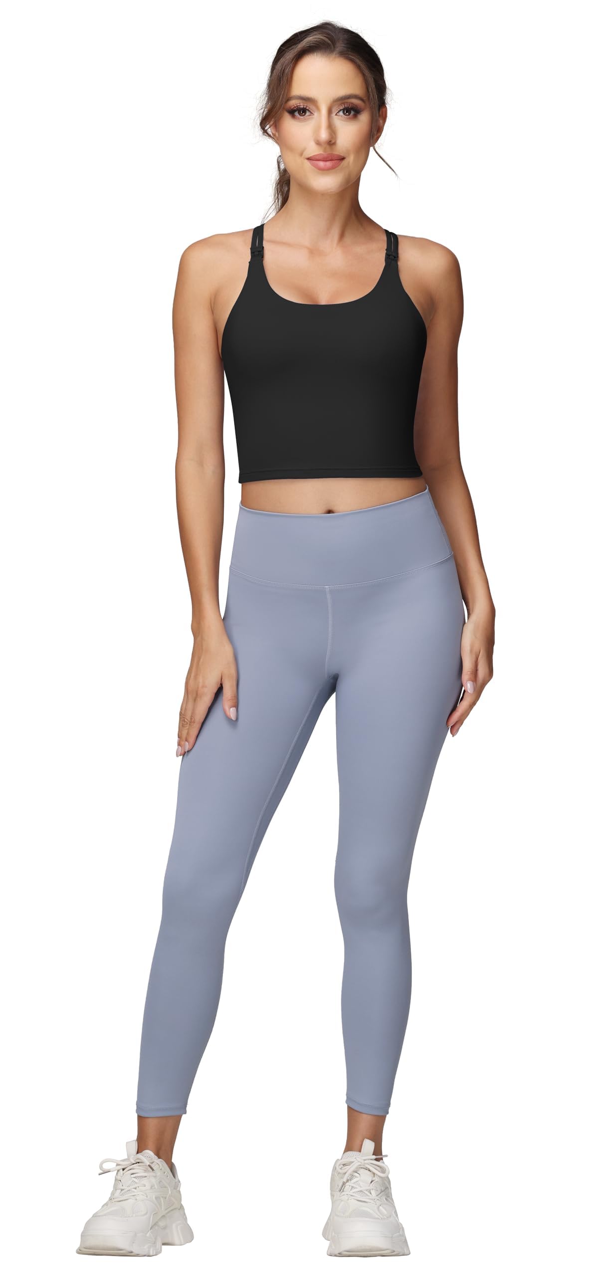 Schwangerschafts Still BH Still Top Damen U-Ausschnitt mit Gekreuztem Rücken Tank Top Yoga Workout Sport BH