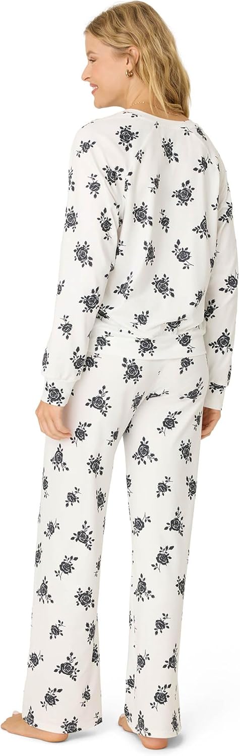 PJ Salvage womens [Amazon Exclusive] Cloud Jersey Open-bottom Pajama 2-piece Pj Set - Image 3