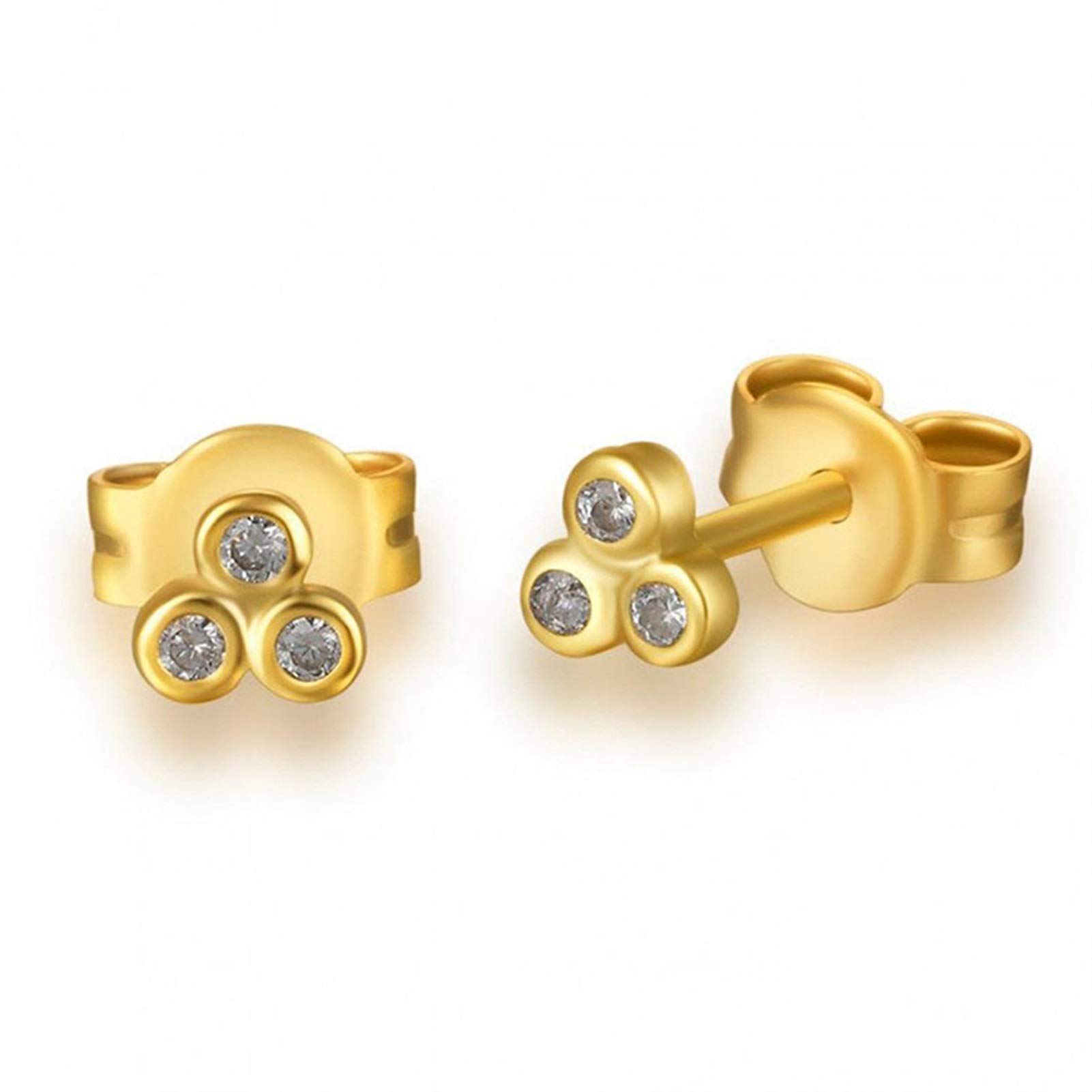 YCTTKDD 2PCS 925 Sterling Silber Bling CZ Piercing Ohrstecker für Liebhaber Paare Luxus Puncture Pendientes Feiner Ohrring Schmuck yc720 (Gem Color : H)