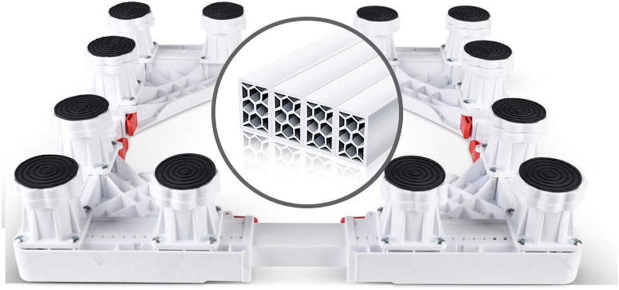 調節可能な脚を備えた頑丈な洗濯機スタンドベース、冷蔵庫と家電製品用の強力なローラーホルダー、ハニカムチューブデザイン、拡張可能なフロ