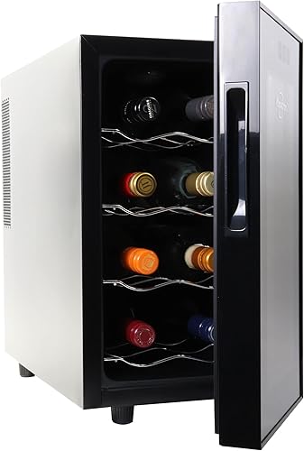 Koolatron Urban Series - Refrigerador termoeléctrico de 8 botellas de 0.8 pies cúbicos, color negro, para encimera de vino tinto o blanco en cocina