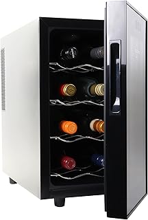 Koolatron 8 Bottle Wine Cooler, Black, Thermoelectric Wine Fridge, 0.8 cu. ft. (23L), Freestanding Wine Cellar, Red, White...