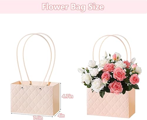 Miniatura 2 de Bolsas de regalo de flores, bolsas de flores para ramos de flores, caja de flores con asa para el día de la madre, día de San Valentín, boda,