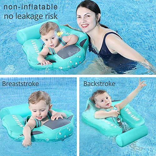 Cloth Add Tail Avoid Flip Over Upf 50+ Size Improved Newest Mambobaby Non Inflatable Baby Float Swim Trainer Solid Infant Pool Float With Canopy Swim Ring #TOP5