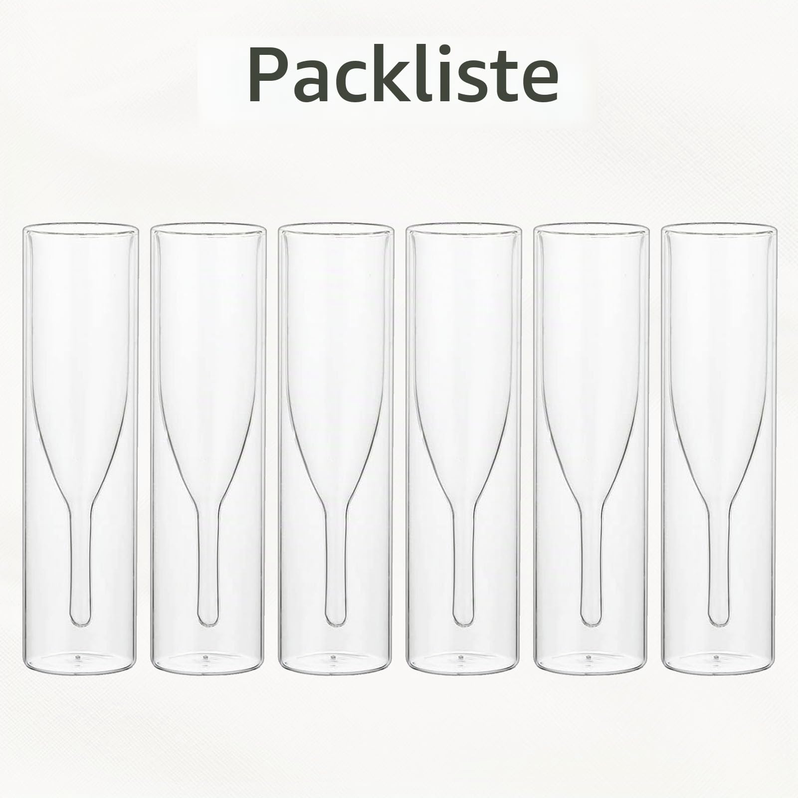 Stemless Sektgläser Champagner: 6 Stück Kristall Prosecco Gläser | 200 ml Fassungsvermögen, Doppelwandige Isolierung, Handgeblasen, für Hochzeit, Verlobung, Jahrestag, Party, Hausbar