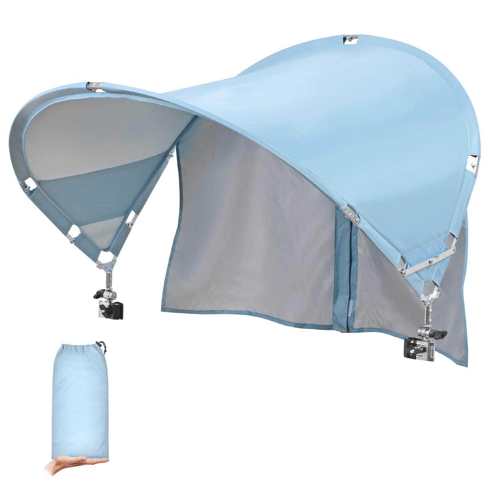 XL Universal Chair Canopy Umbrella, UPF 50+ Foldable Sun Shade Attachment with Adjustable Clamp, Fits Most Brands' Beach, Camping, Lawn, Tanning, Zero Gravity, Lounge & Fishing Chairs : Patio, Lawn